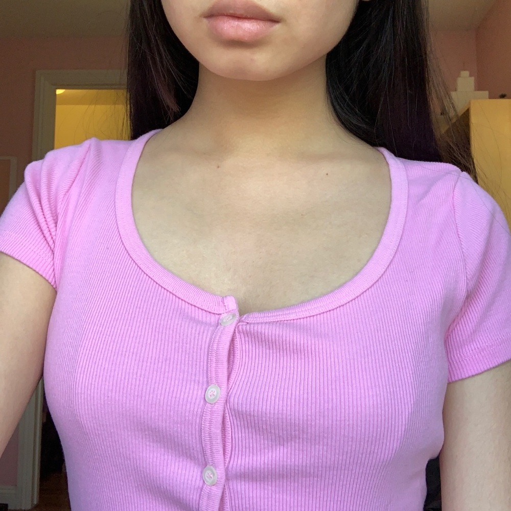 brandy melville pink button up